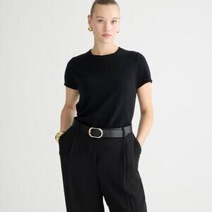 J.Crew 100% Cashmere relaxed T-shirt in Black Size XS NWT Old Money Quiet Luxury